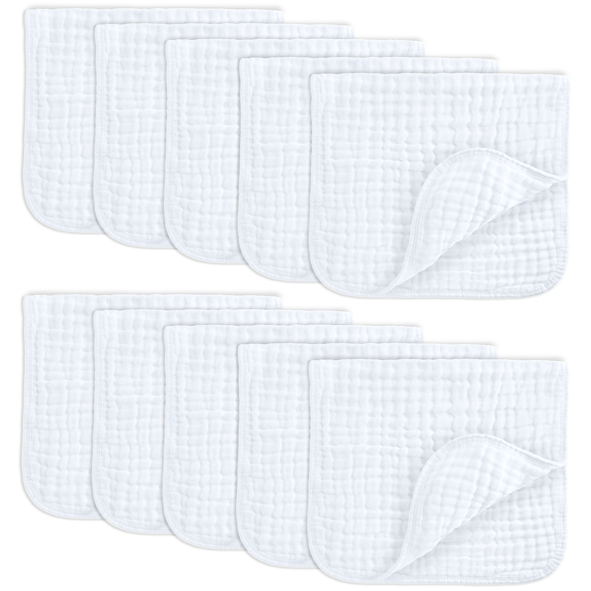 Baby Burp Cloths - 100% Muslin Cotton by Comfy Cubs