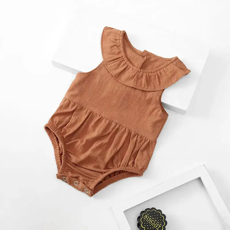 Baby Girl Romper Color: Rust 0- 6 Months