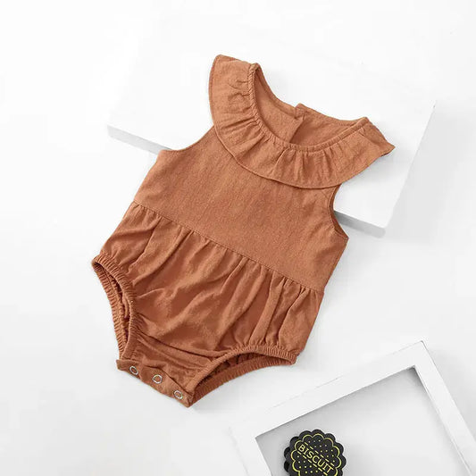 Baby Girl Romper Color: Rust 0- 6 Months