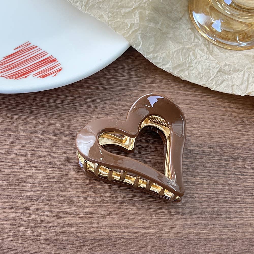 Valentine's Day Hollow Heart Acetate Hair Claw Clip