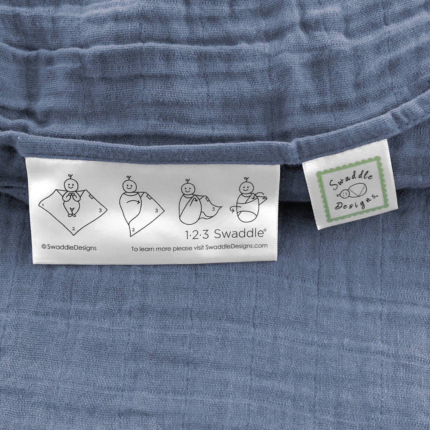 Denim Muslin Swaddle Blanket, Premium Cotton