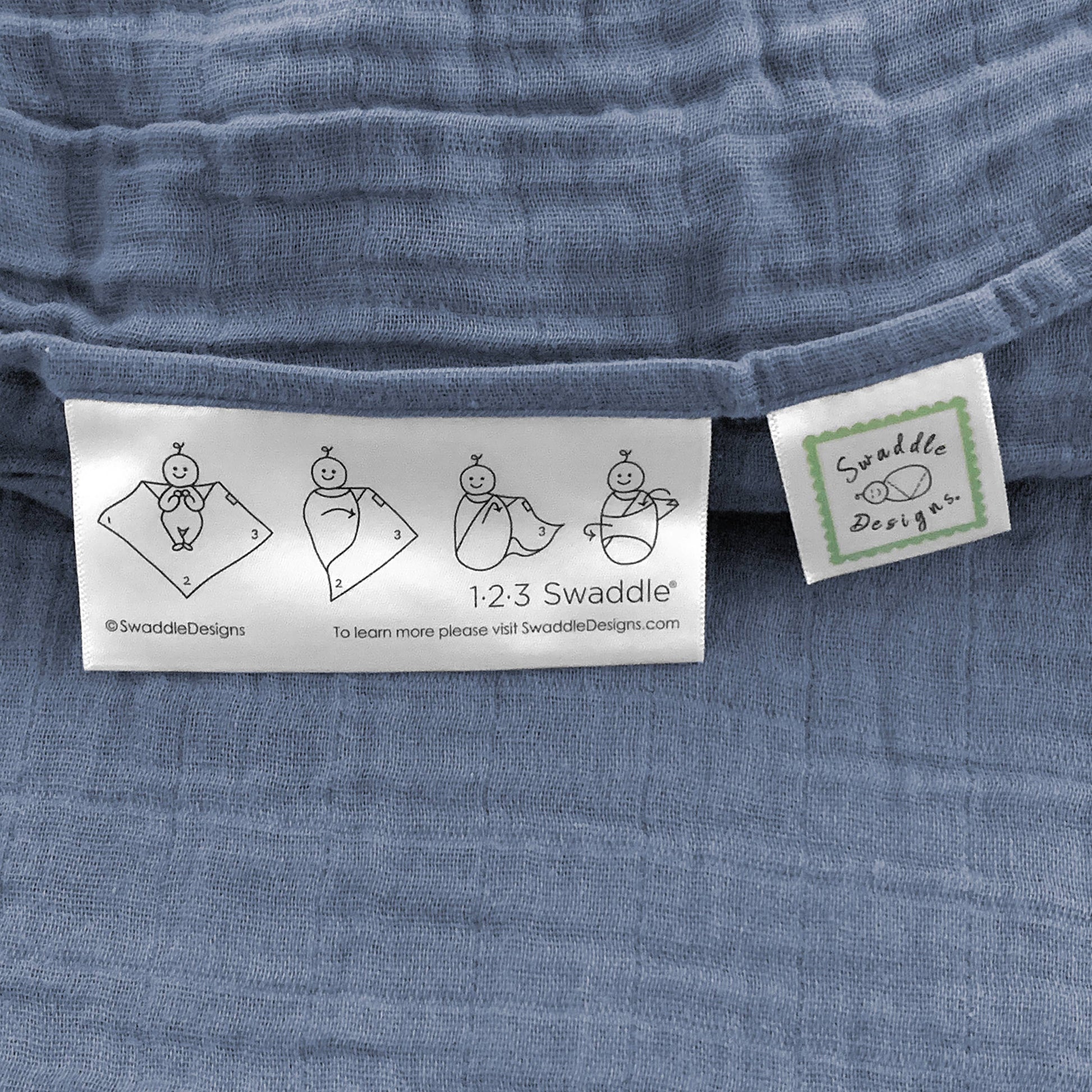 Denim Muslin Swaddle Blanket, Premium Cotton
