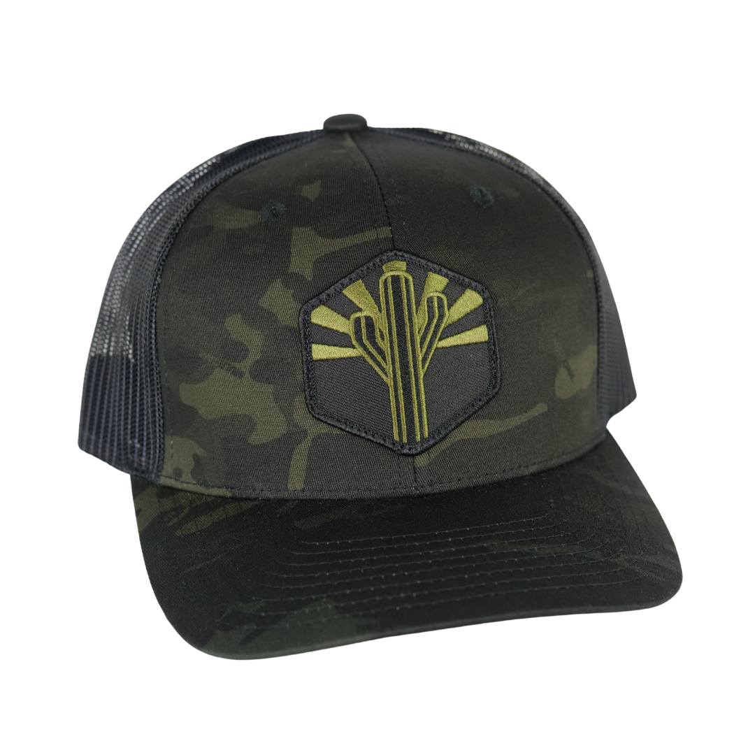 Military Sentinel Curved Trucker - Black Multicam