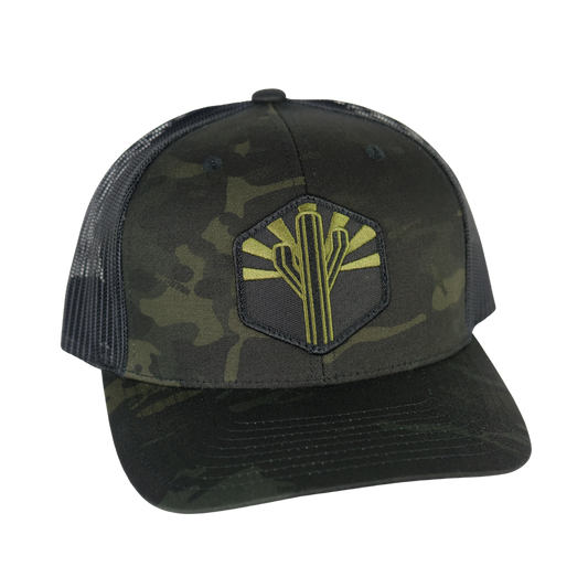 Military Sentinel Curved Trucker - Black Multicam