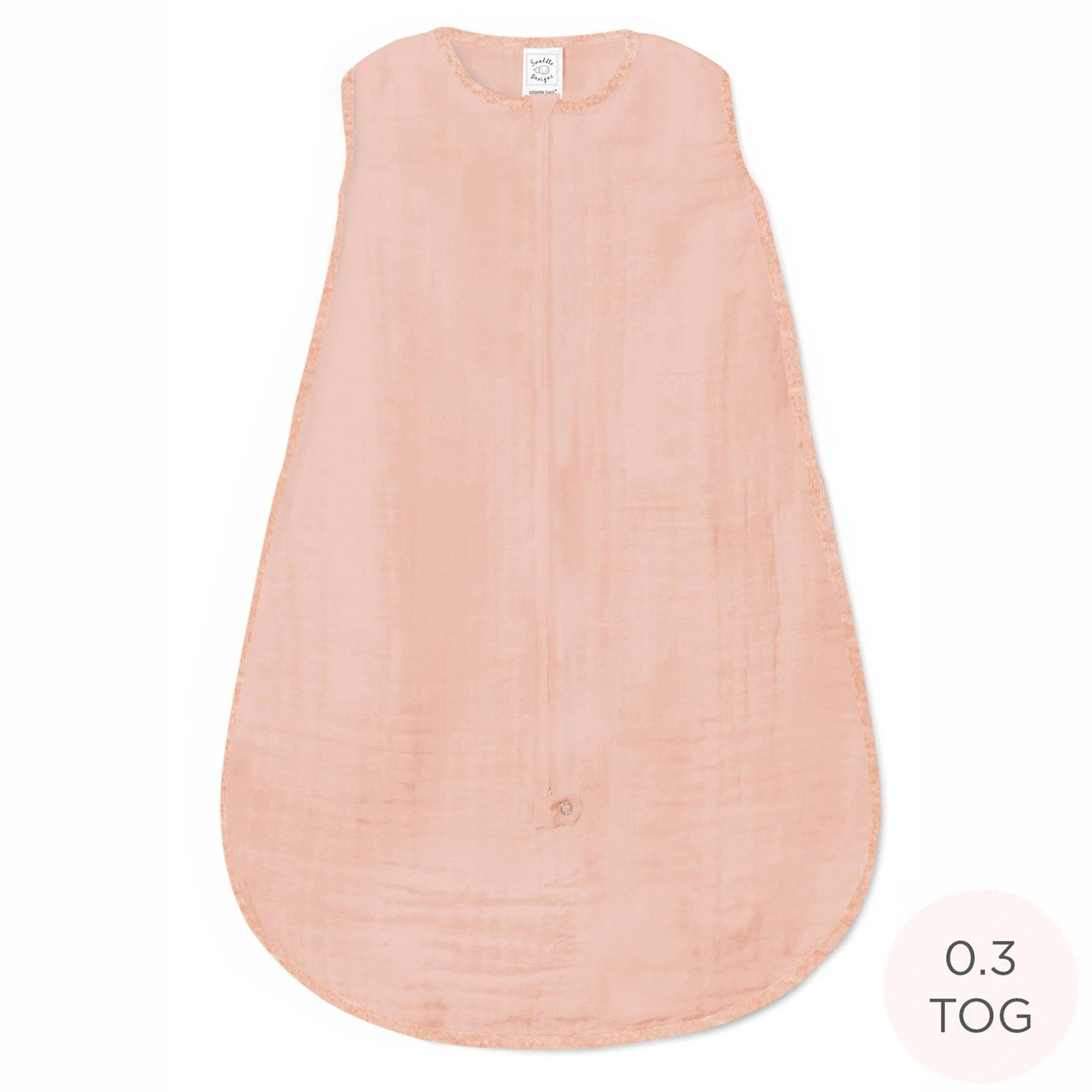 Muslin Non-Weighted zzZipMe Sack - Peach Blush
