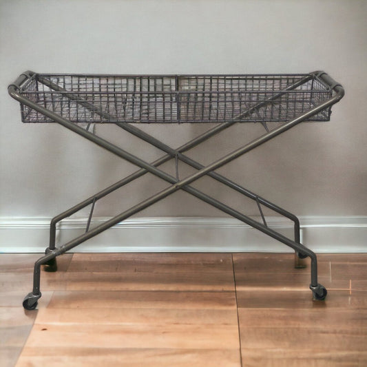Industrial Metal Rolling Basket Used ~ Furniture