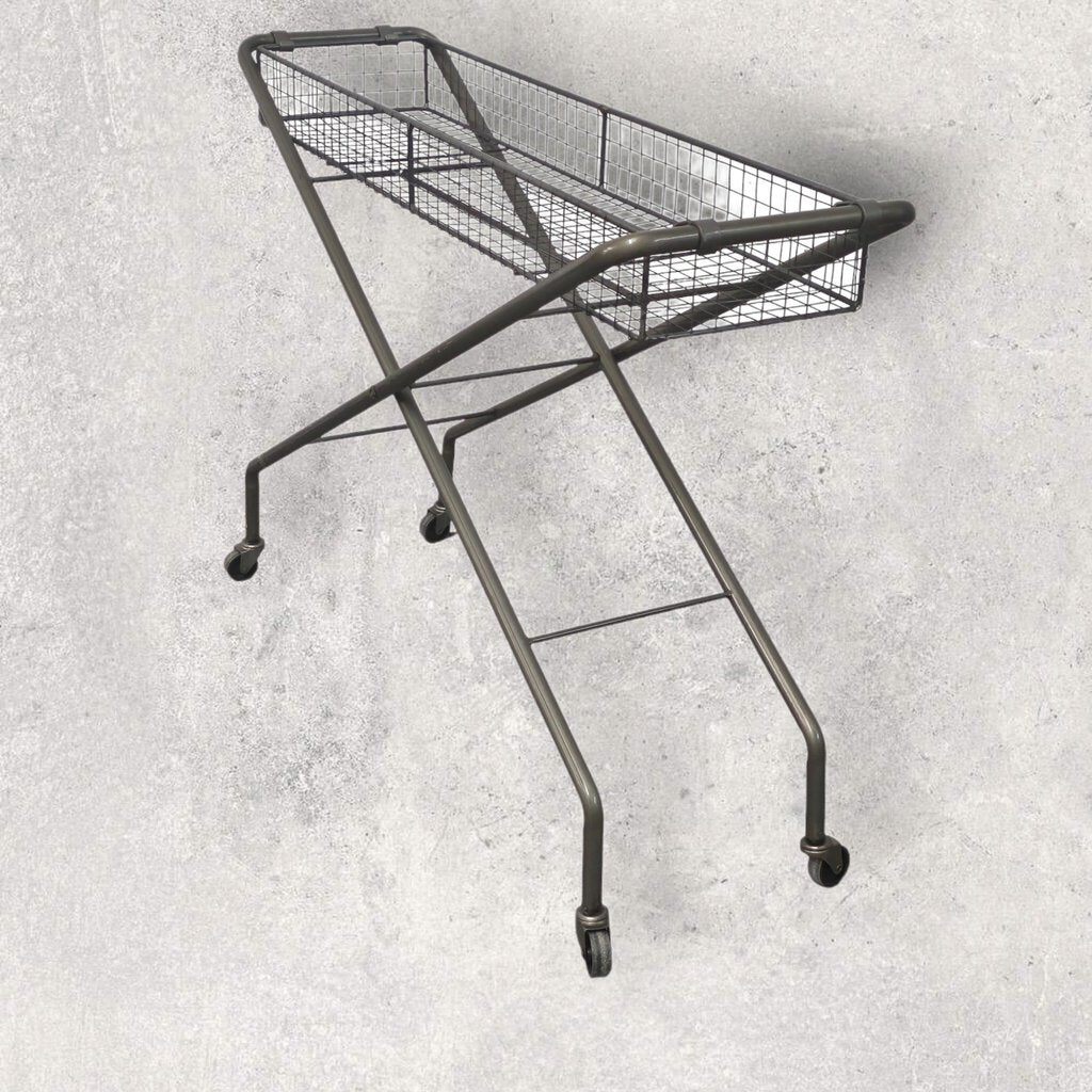 Industrial Metal Rolling Basket ~ Furniture