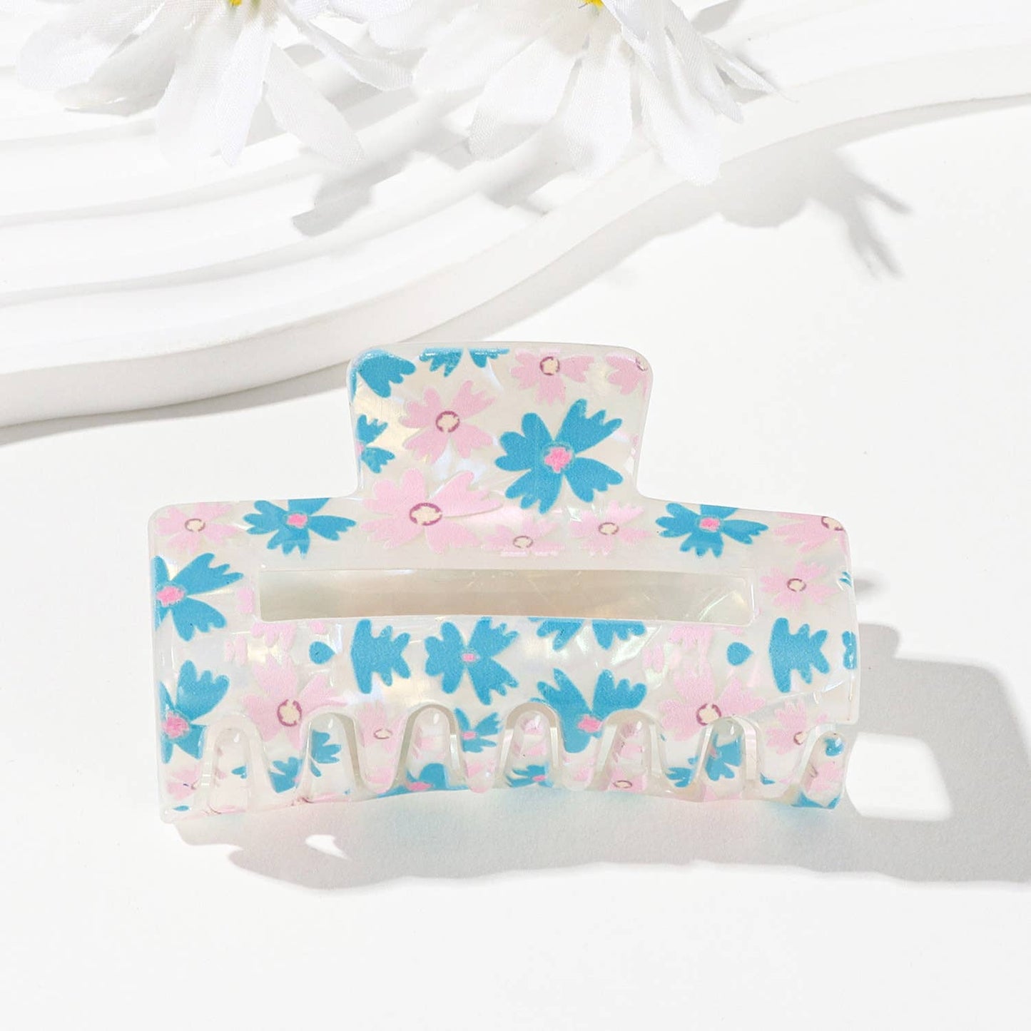 Colorful Flower/Heart& Bow Print Hair Claw Clips