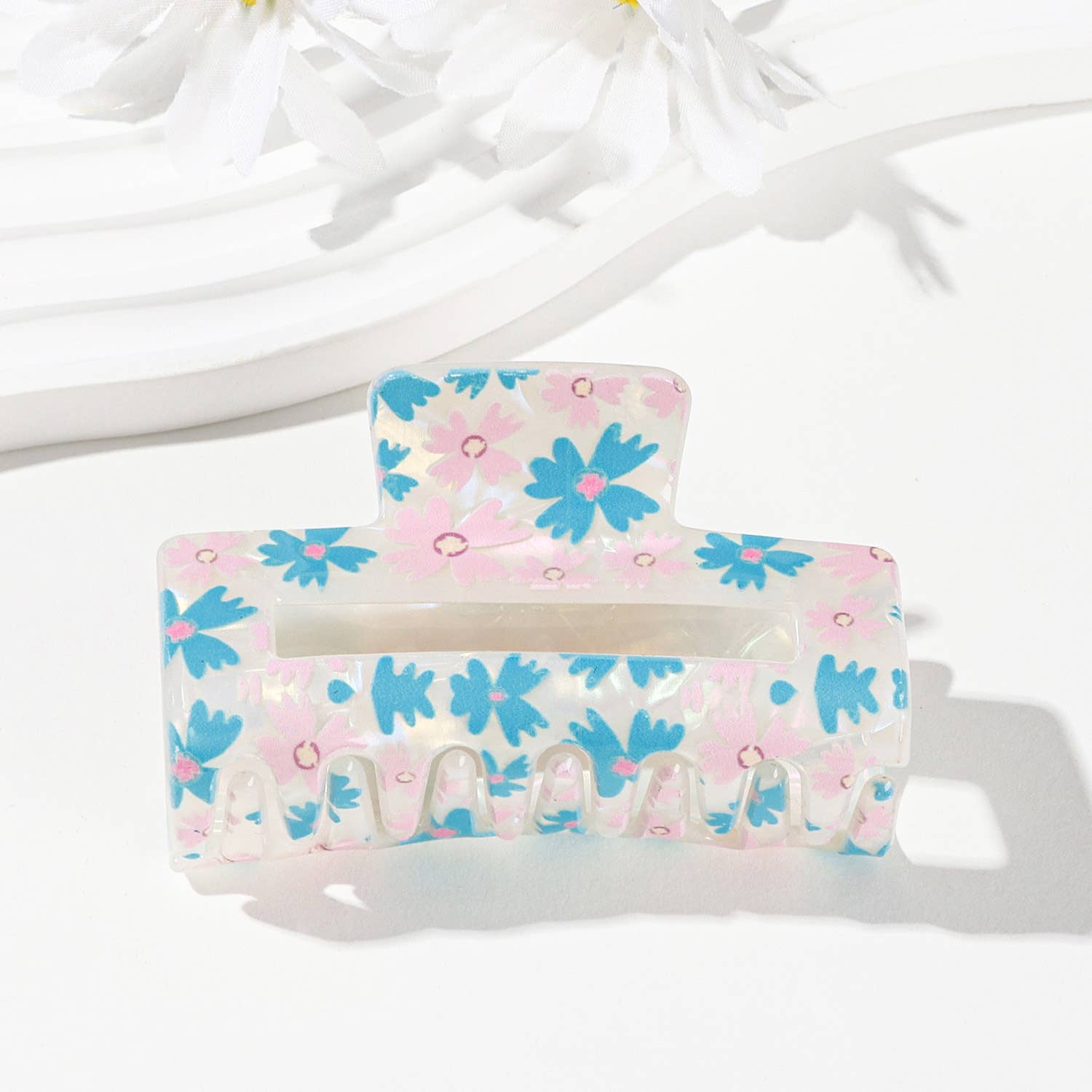 Colorful Flower/Heart& Bow Print Hair Claw Clips