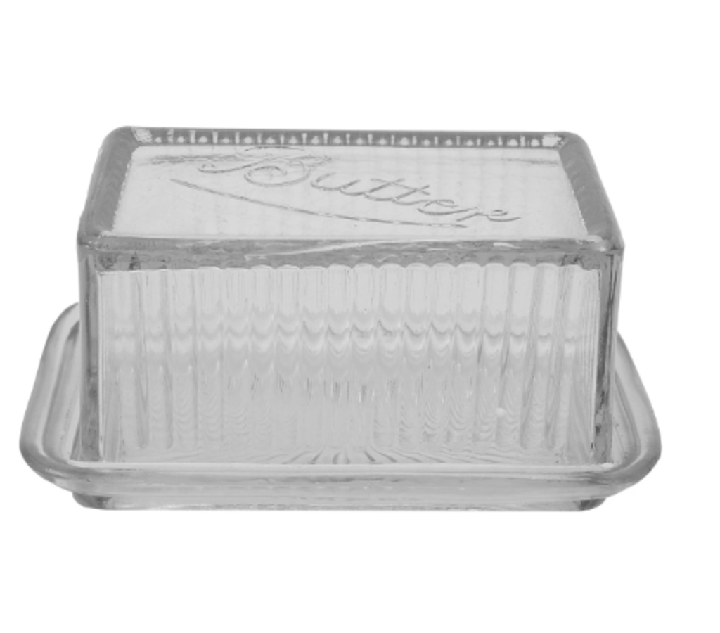 Pressed Glass Butter Dish New * Home