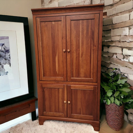 5266 Cherry Stained Entertainment #Armoire