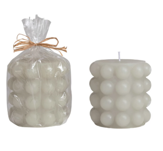 Unscented Hobnail Pillar Candle