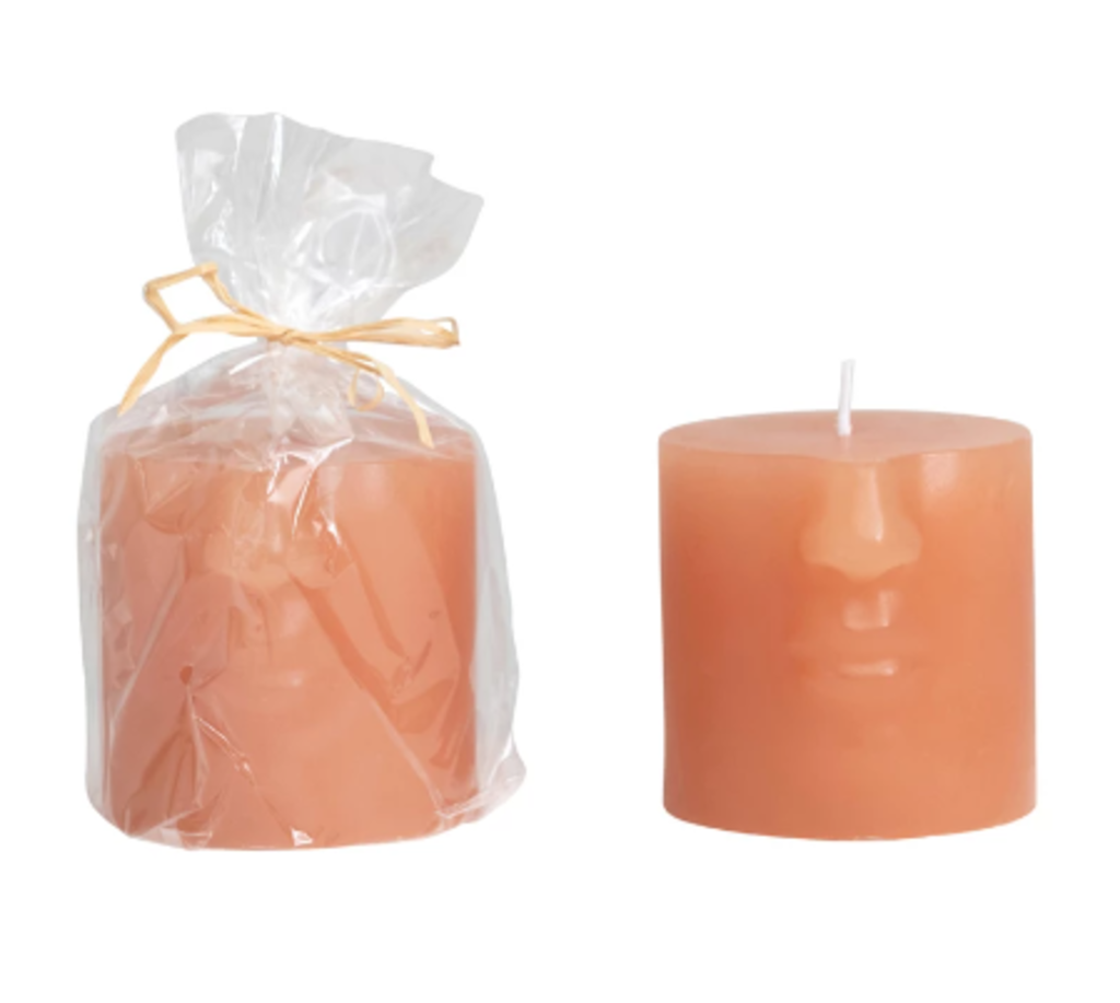 Unscented Face Pillar Candle