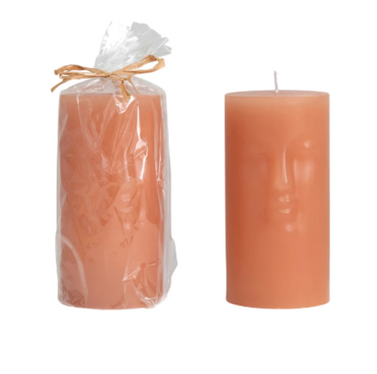 Unscented Face Pillar Candle