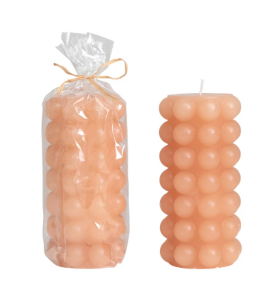 Unscented Hobnail Pillar Candle