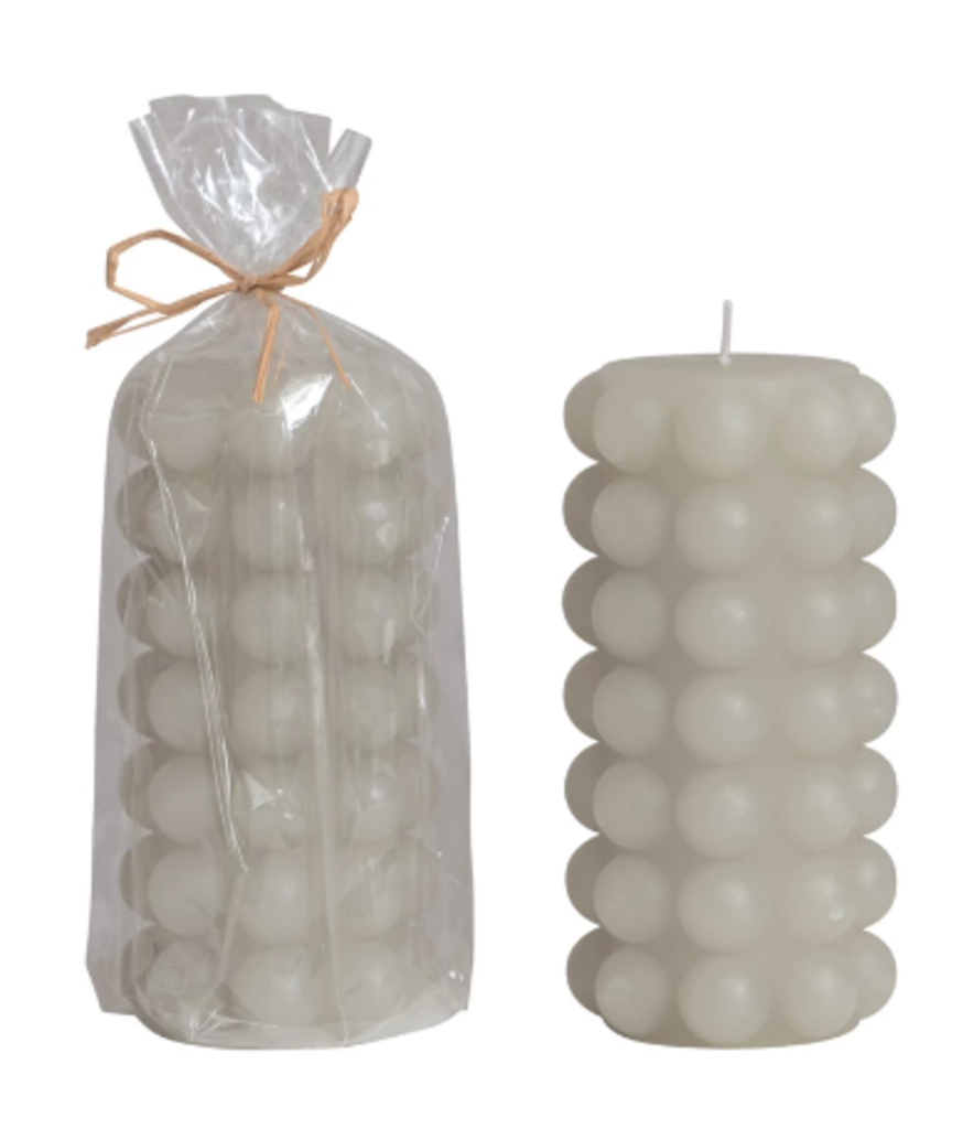 Unscented Hobnail Pillar Candle