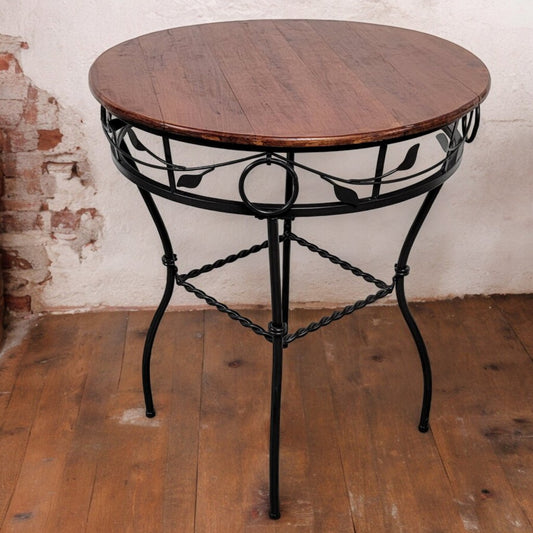 5399 Wood and Metal Round Pub Table