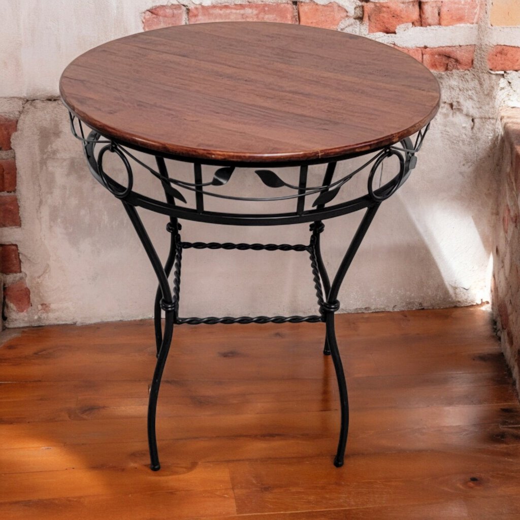 5399 Wood and Metal Round Pub Table