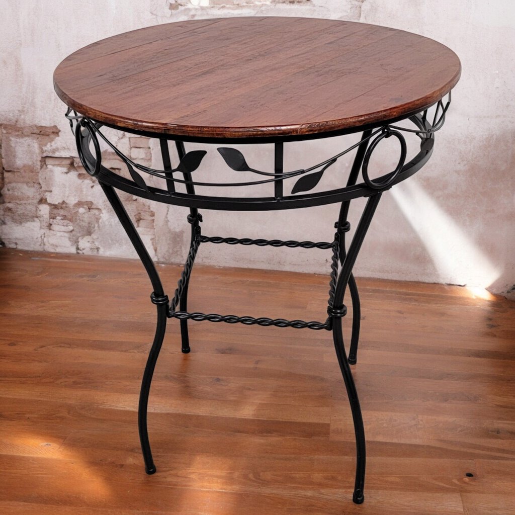 5399 Wood and Metal Round Pub Table