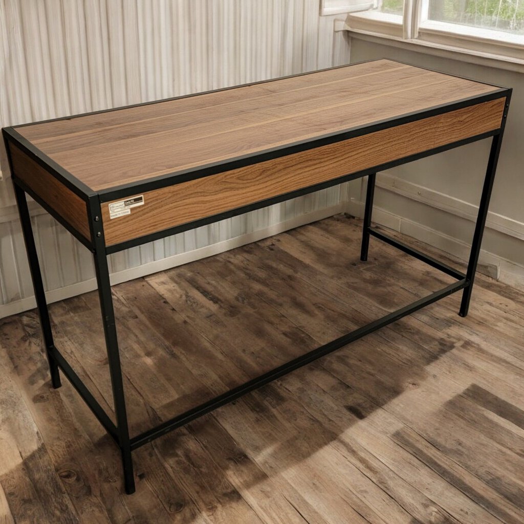 5409 Industrial Metal and Woodgrain Desk