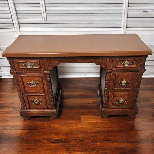 5482 Ornate Wooden 6 Drawer #Desk