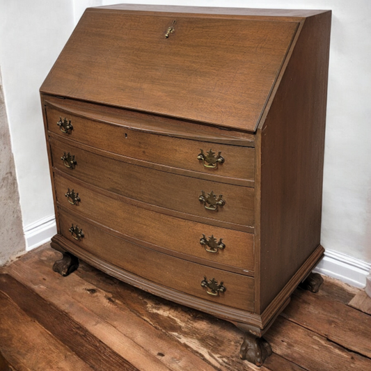 5613 Antique Maple Clawfoot Secretary Desk