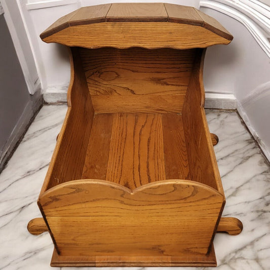 5698 Handcrafted Oak Dolls #Bassinet