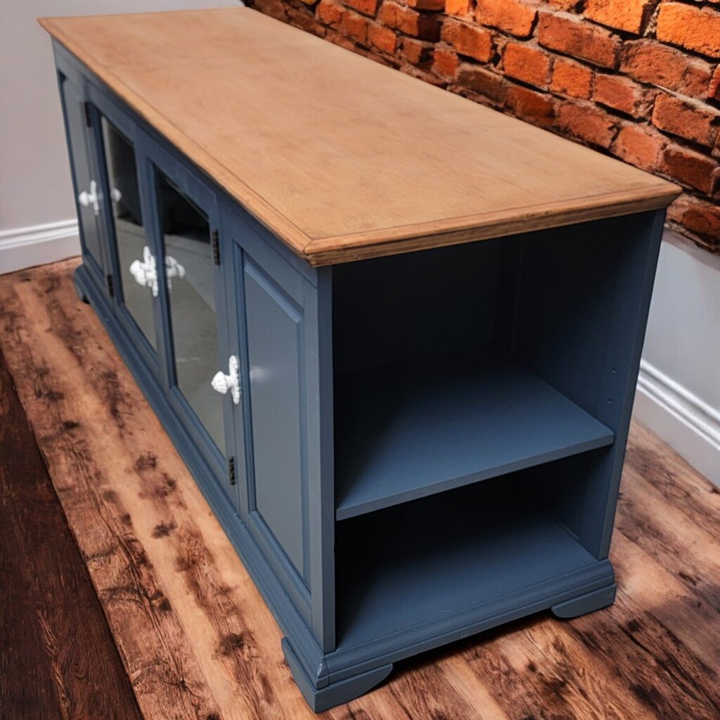 5736 Navy Cottage Style Entertainment #Cabinet