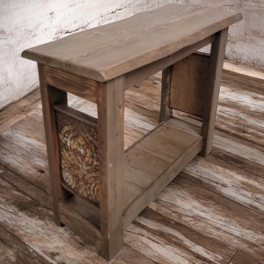 5789 Handcrafted Pine & Tin #Console