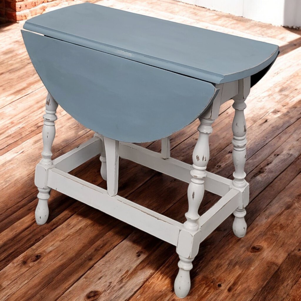 5798 Shabby White and Robin's Egg Blue Side #Table