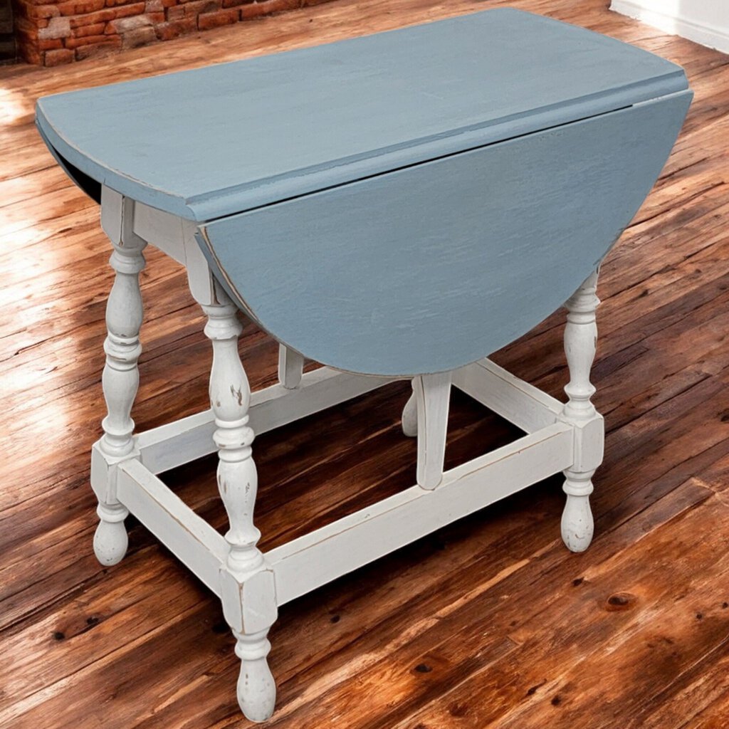 5798 Shabby White and Robin's Egg Blue Side #Table