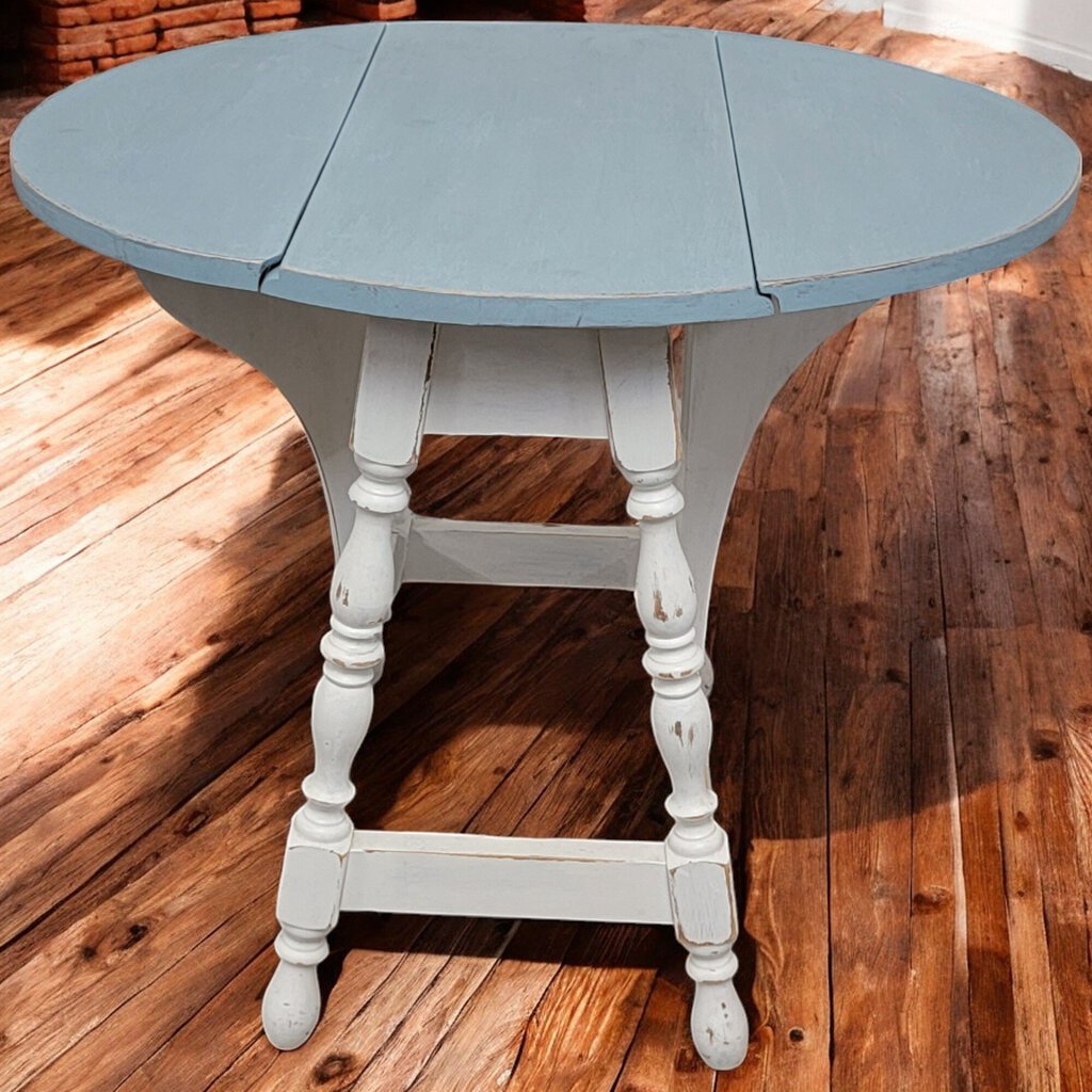 5798 Shabby White and Robin's Egg Blue Side #Table