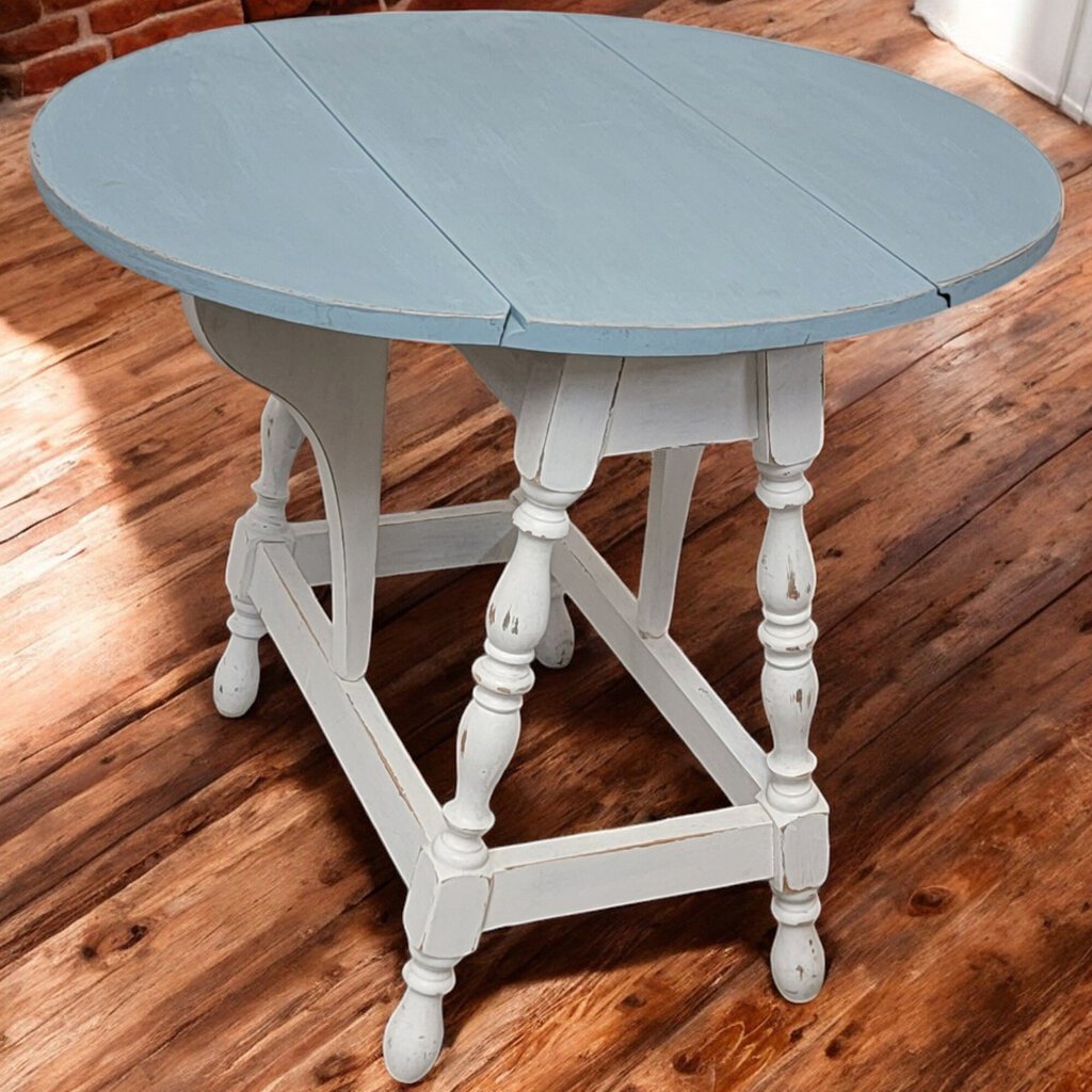 5798 Shabby White and Robin's Egg Blue Side #Table