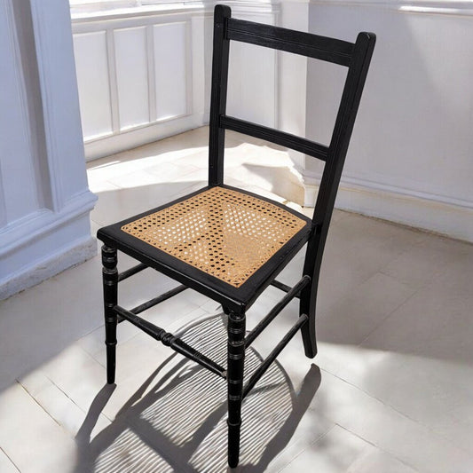 5858 Vintage Black Cane Chair