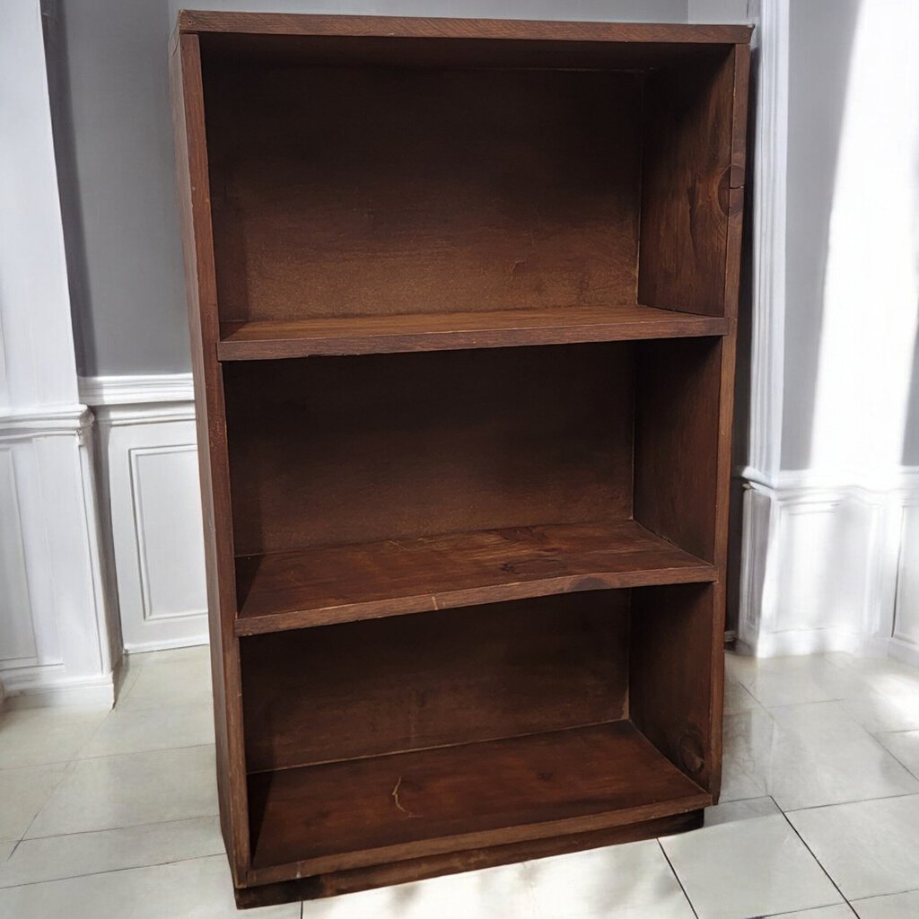 5868 Solid Dark Pine 3 Shelf Bookcase