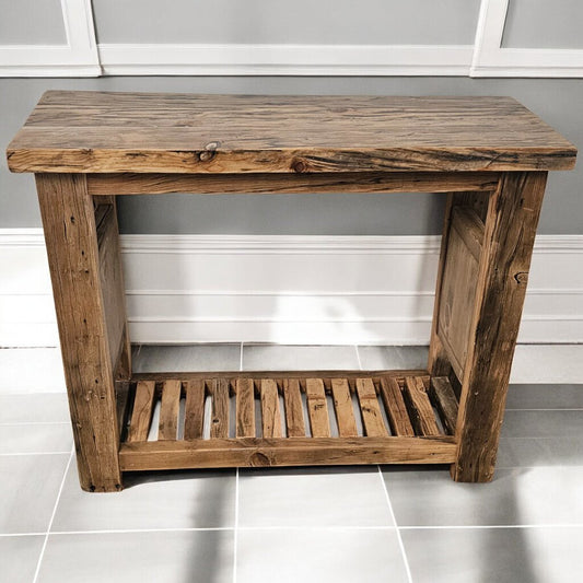 5875 Handcrafted Wood and Tin Console #Table