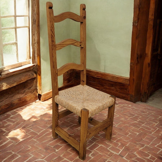 5909 Mexican Pine Side Chair with Rush Seat