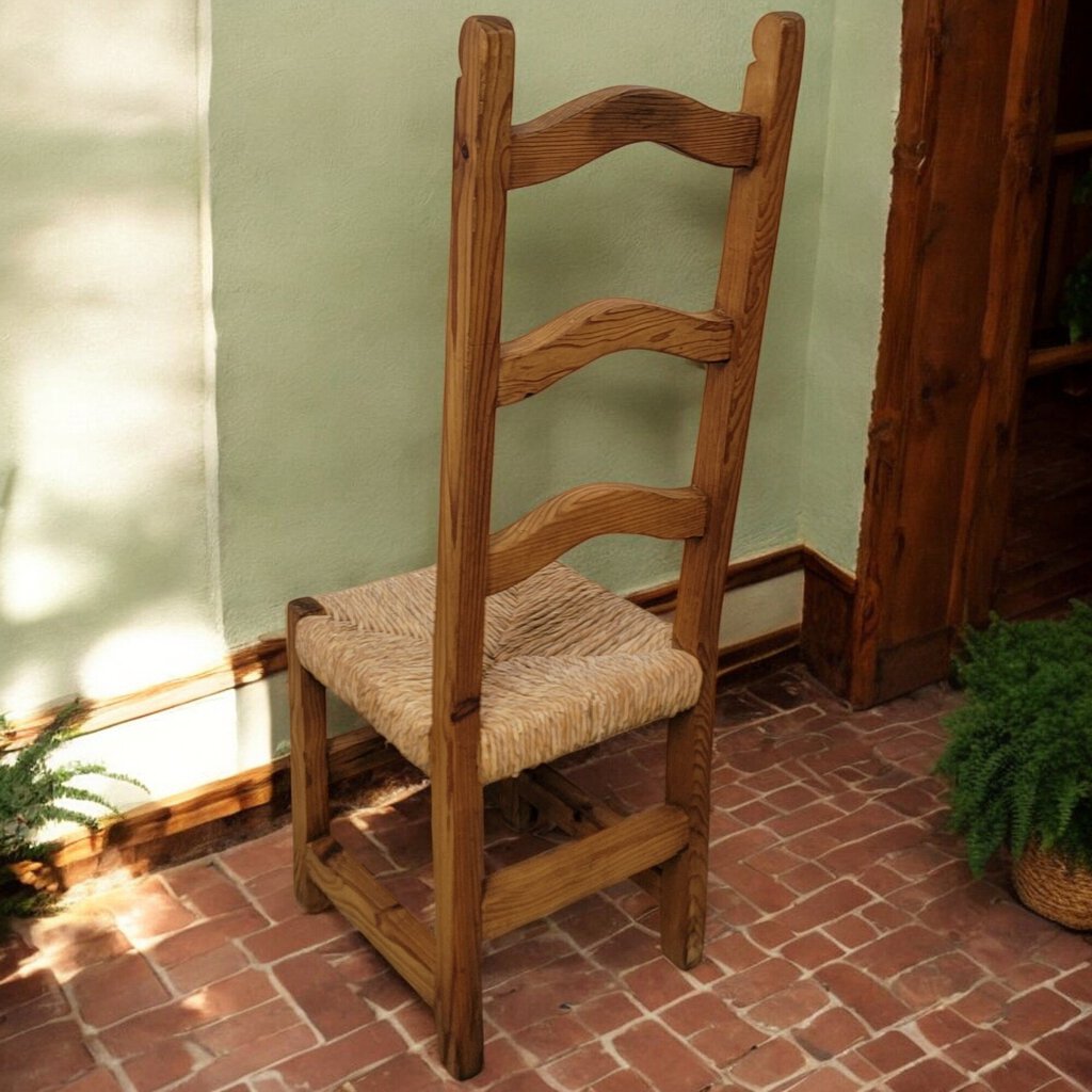 5909 Mexican Pine Side Chair with Rush Seat