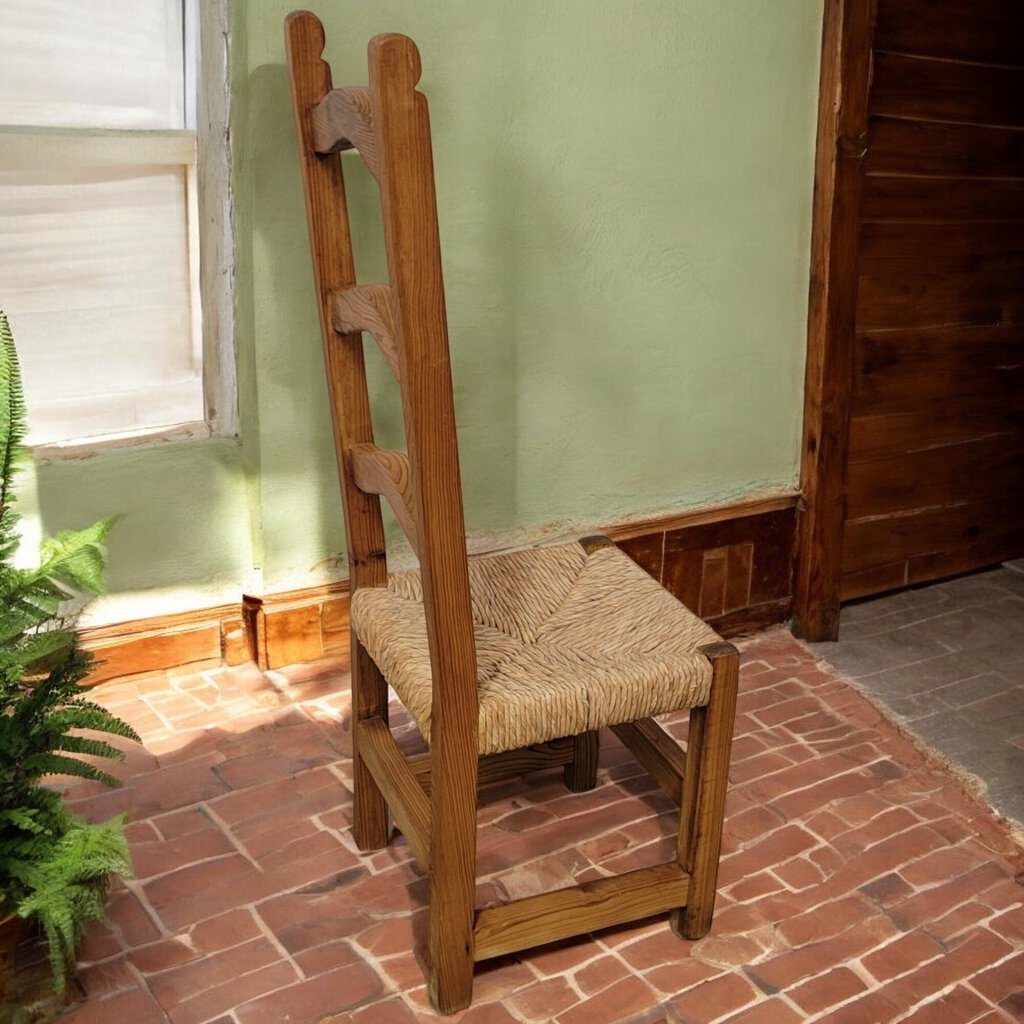 5909 Mexican Pine Side Chair with Rush Seat