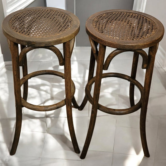 5943-5944 Bentwood Barstool with Cane Seat