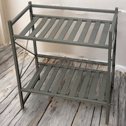 5992 Petite Gray Metal Farmhouse Shelf