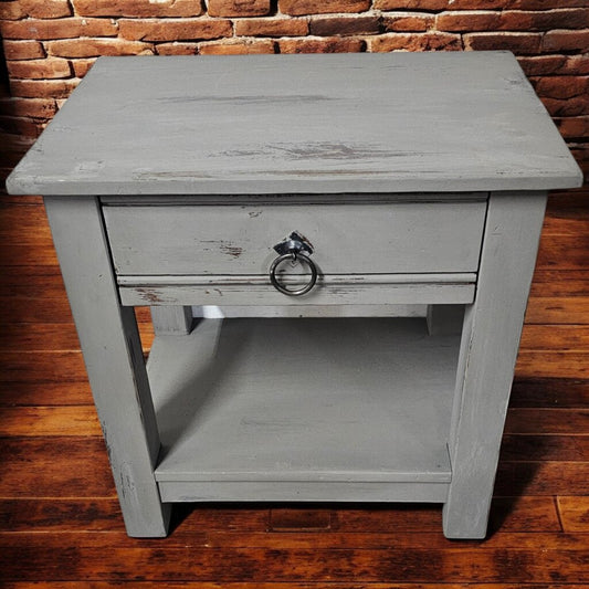 6010 Distressed Gray Side #Table