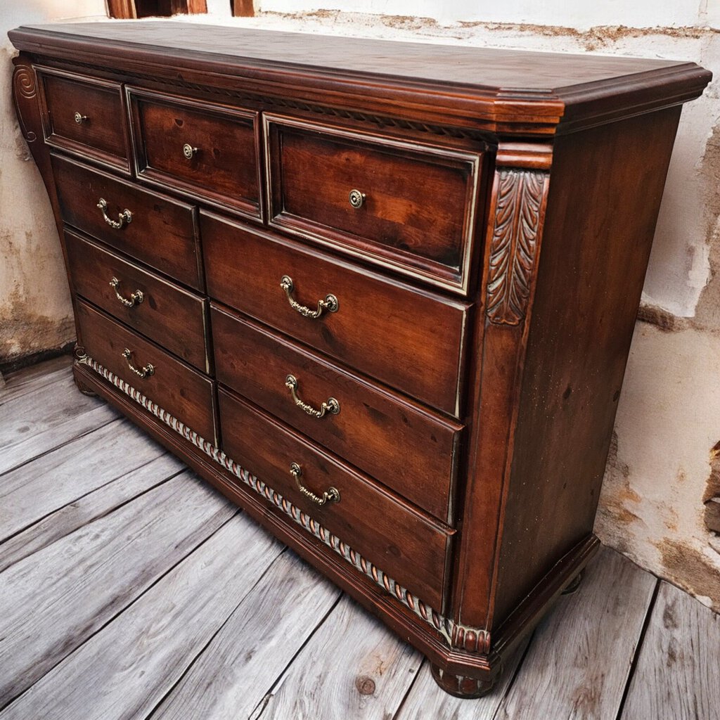 6015 Bombay Style 9 Drawer Mule Chest