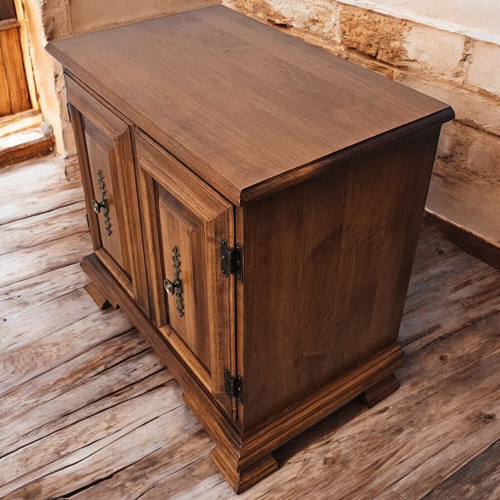 6063 Vintage Pecan Stained Cabinet #Table