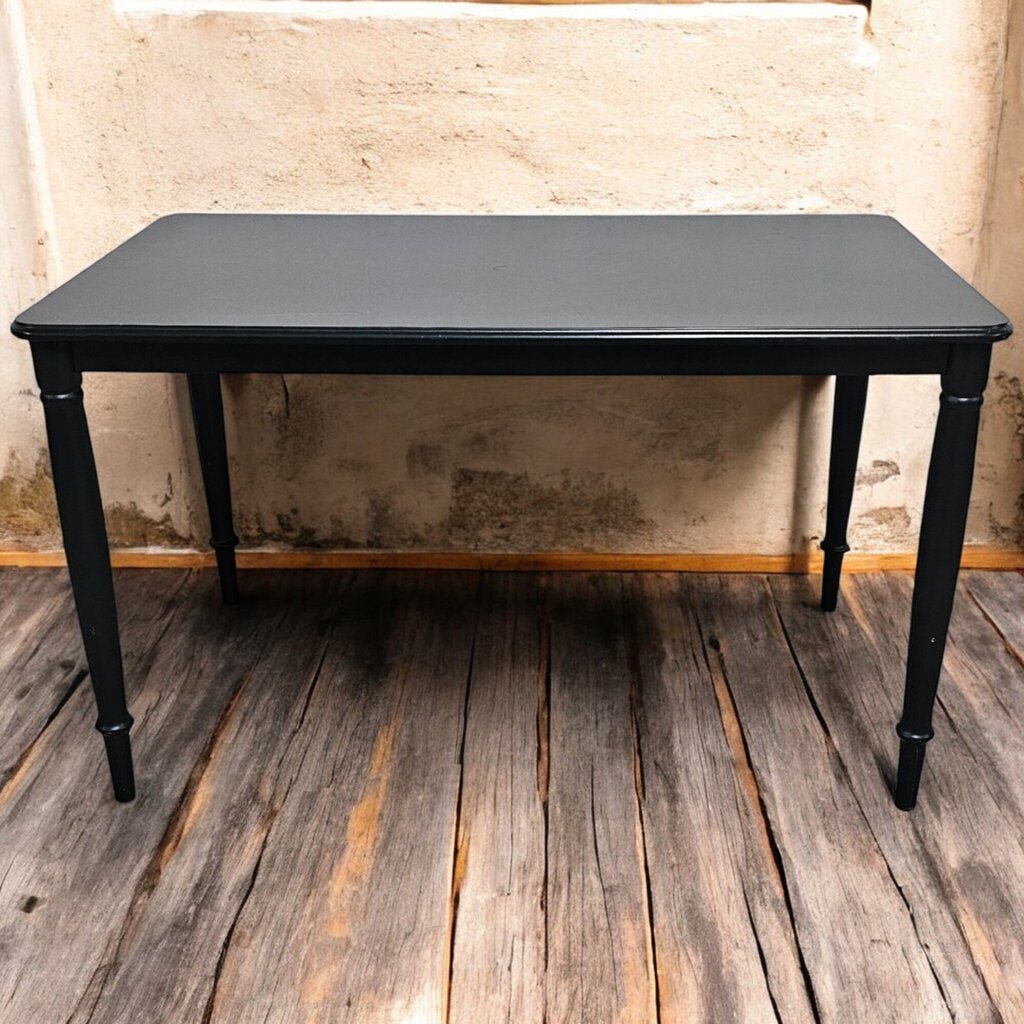 6122 Black Pencil Post Leg Dining Table with 4 Chairs