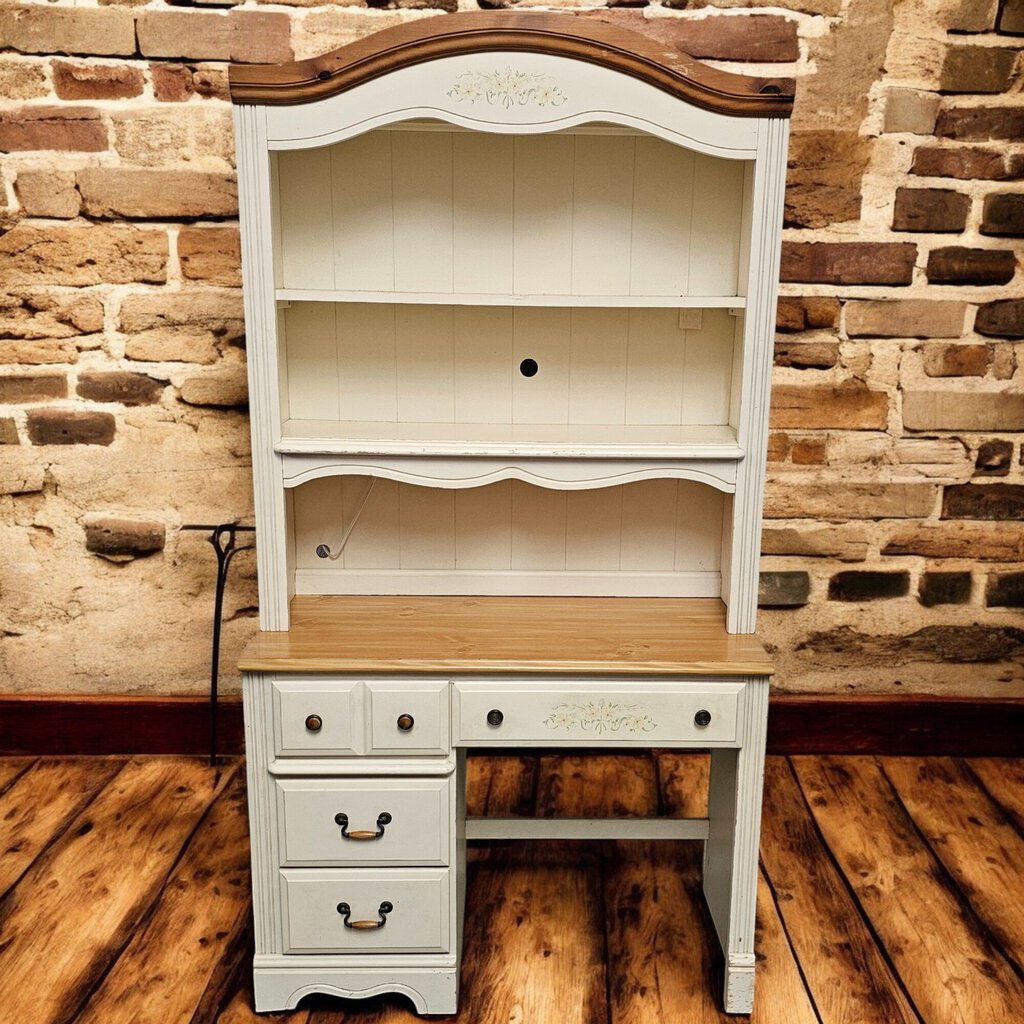 6130 Country Pine Cream #Desk with Hutch