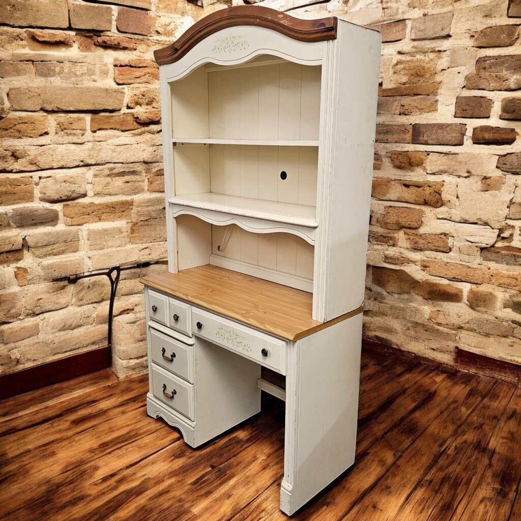 6130 Country Pine Cream #Desk with Hutch