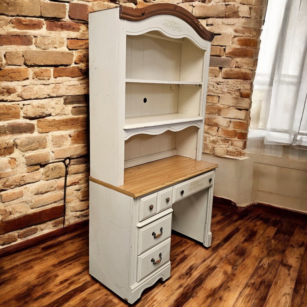 6130 Country Pine Cream #Desk with Hutch