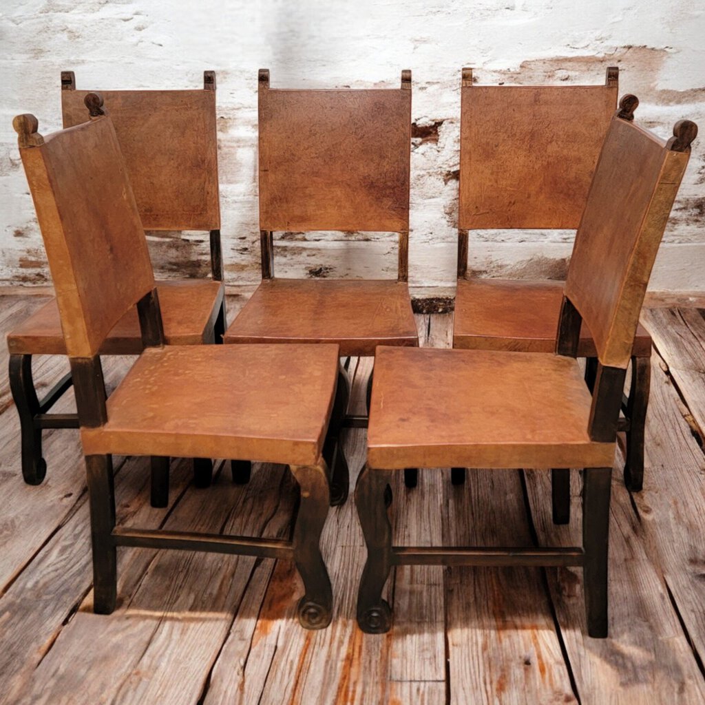 6132-6136 Rustic Mexican Wooden Leather Dining #Chair