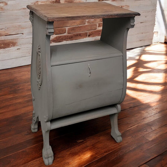 6152 Antique Shabby Gray Kitchen #Island with Storage Bin